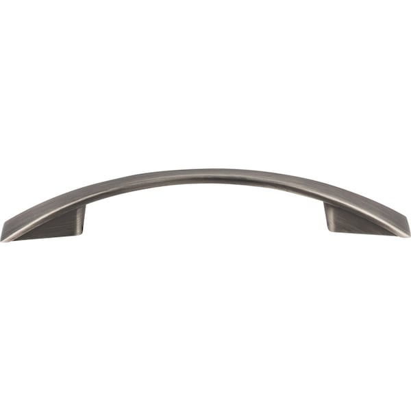 96 Mm Center-to-Center Brushed Pewter Flared Regan Cabinet Pull